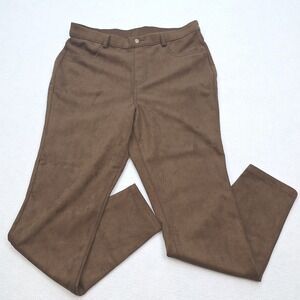 Time and Tru Jeggings Womens Large Brown Faux Suede Midrise Stretch